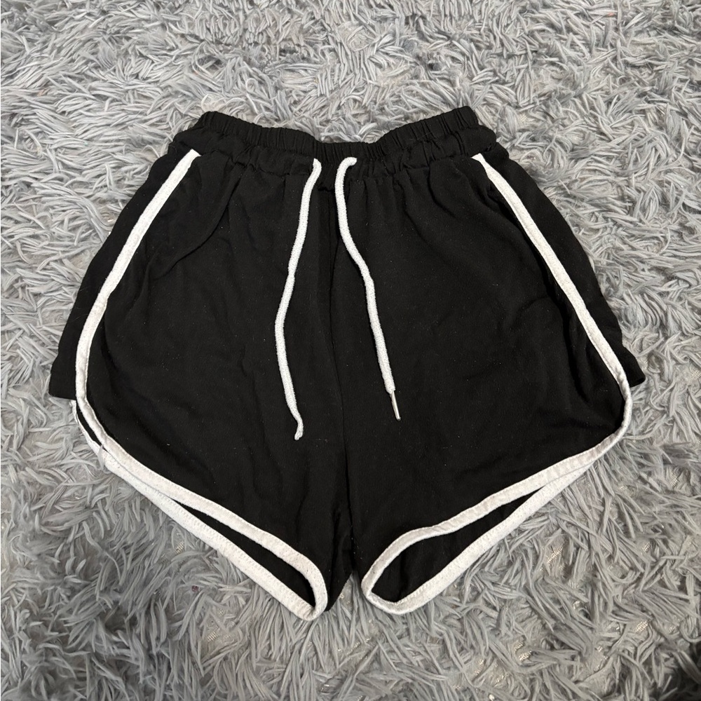 Black Women's Shorts with White Trim